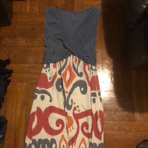 Long print dress